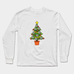 Soccer Football Christmas Tree Long Sleeve T-Shirt